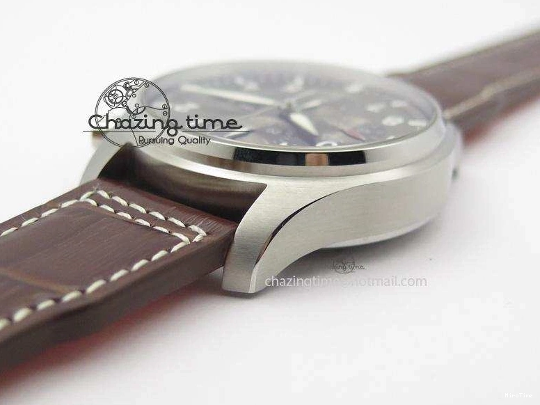 MIROTIME 0113 Youthful 2016 Pilot Chrono SS IW377719 ZF Best Edition On Brown Leather Strap A 7291